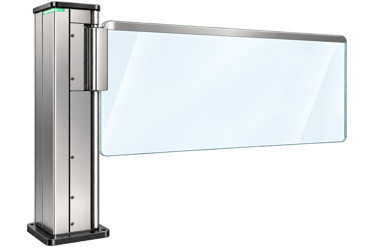 Portillon automatique motorisé en verre pour contrôle d’accès