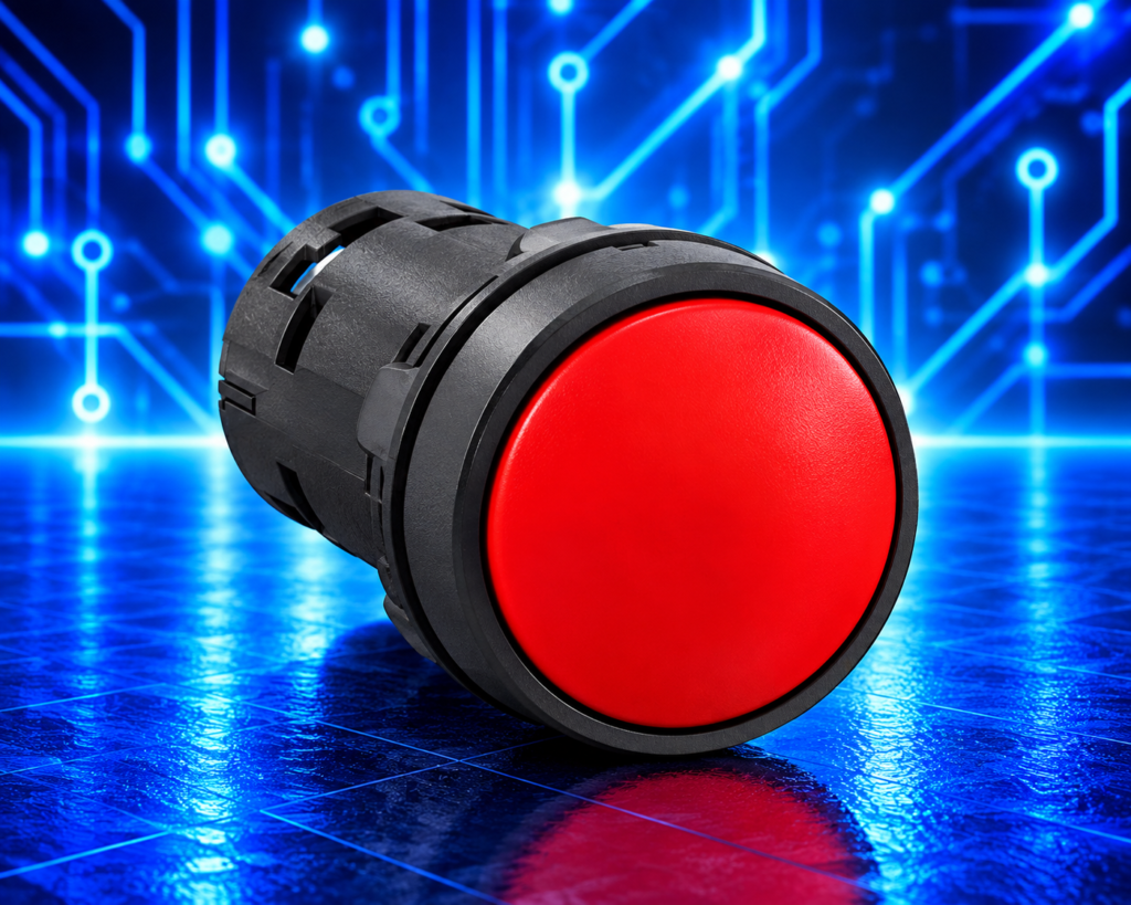Bouton-poussoir rouge Schneider Electric Harmony XB7 XB7NA42 – Ø22 mm – 1NF