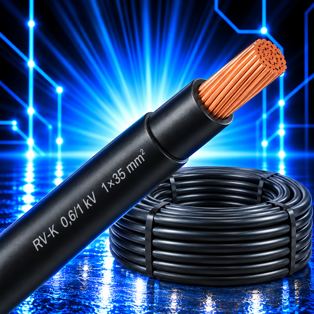Câble électrique RV-K souple 1×35 mm² noir 0,6/1 kV référence RVK1KV1X35