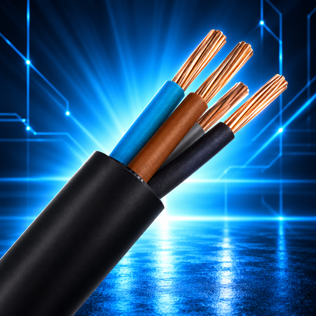 Câble électrique U-1000 R2V 4×2,5 mm² cuivre 0,6/1 kV CABLEU1R2V4