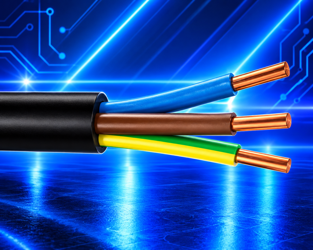 Câble électrique U-1000 R2V 3 × 1,5 mm² 0,6/1 kV référence CABLEU1R2V