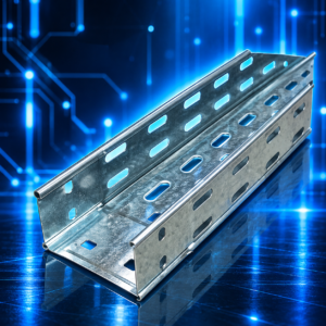 Chemin de câbles INGELEC 95/33N en tôle galvanisée perforée – 95 × 33 mm – longueur 3 mètres
