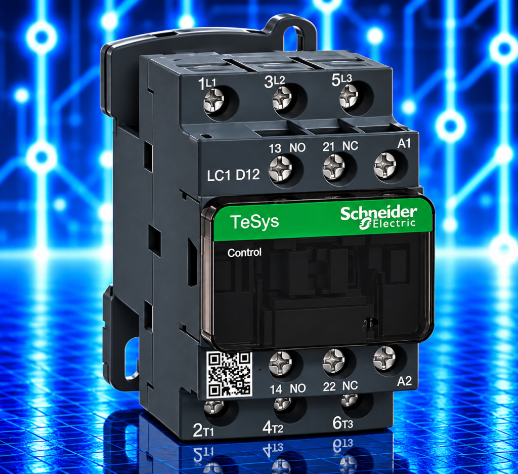 Contacteur Schneider Electric TeSys D LC1D12FE7 – 12 A – 1F+1O – Bobine 115 V AC