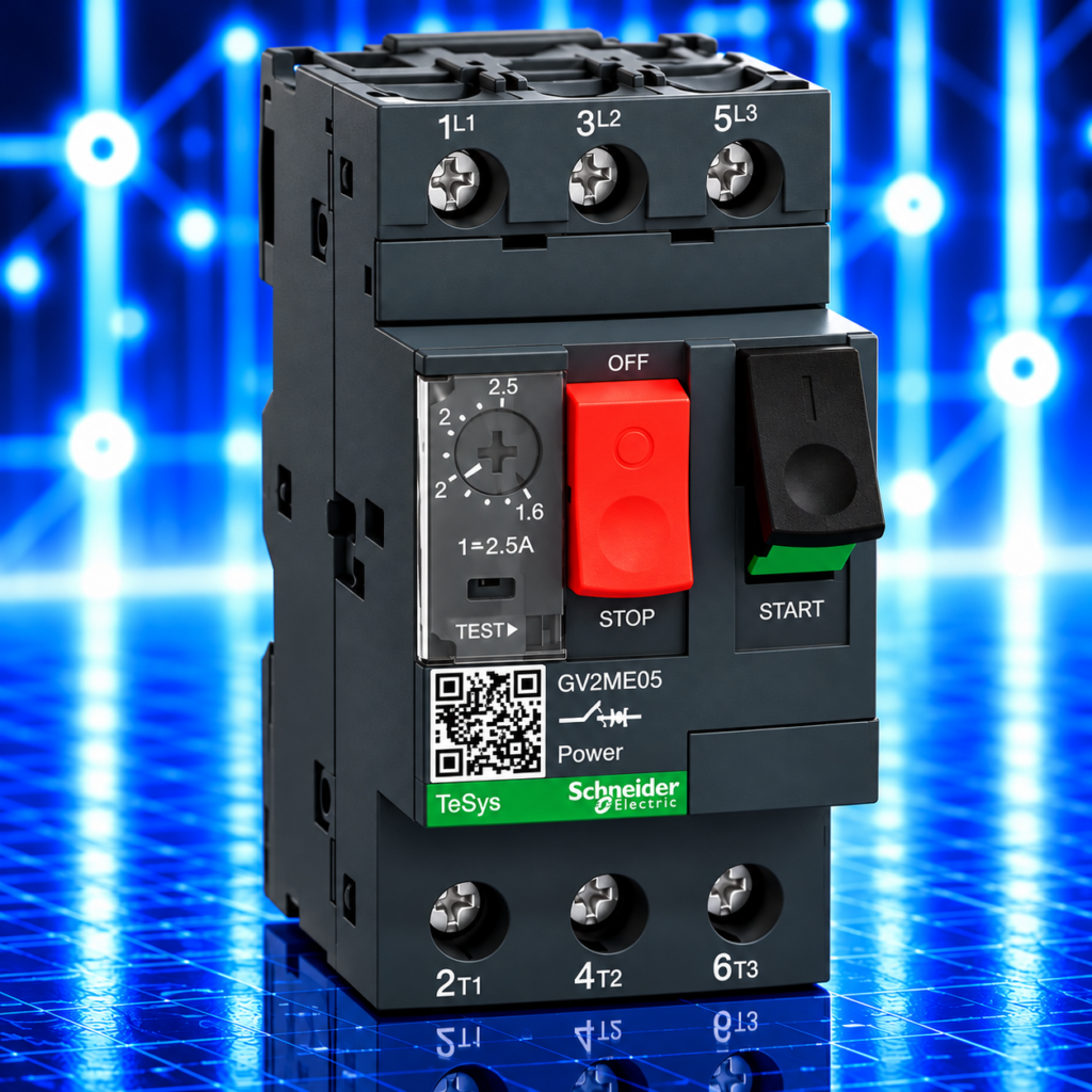 Disjoncteur moteur Schneider Electric TeSys GV2ME05 – 3P – réglable de 0,63 à 1 A – magnétothermique