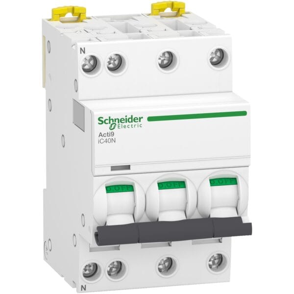 Disjoncteur Schneider Electric Acti9 iC40N 3P+N 25A courbe C A9P54725