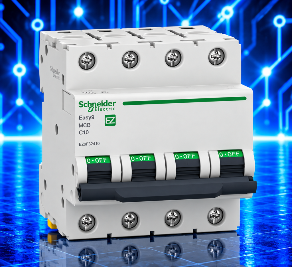Disjoncteur tétrapolaire Schneider Electric Easy9 EZ9F32410 4P 10A courbe C 4,5 kA