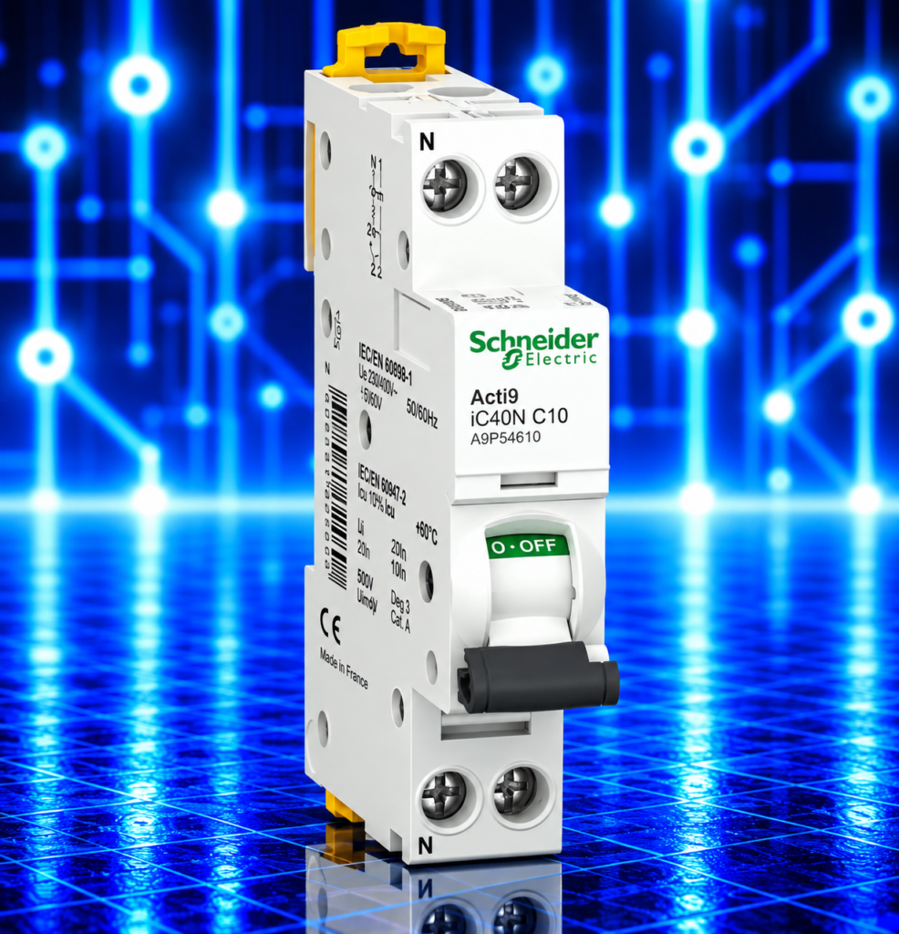 Disjoncteur Schneider Electric Acti9 iC40N A9P54610 – 1P+N – 10 A – Courbe C – 6/10 kA