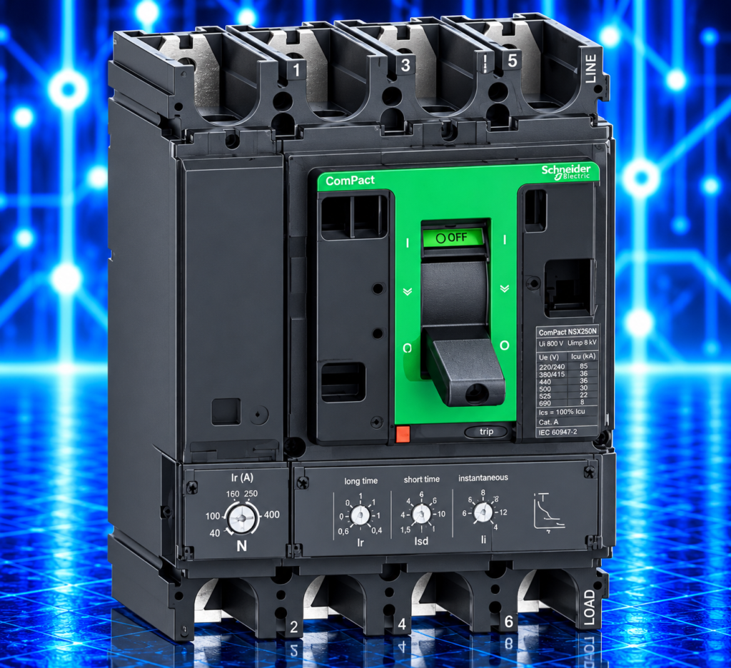 Disjoncteur Schneider Electric ComPacT NSX400F C40F42D400 – 4P4D – 400 A – 36 kA – MicroLogic 2.3