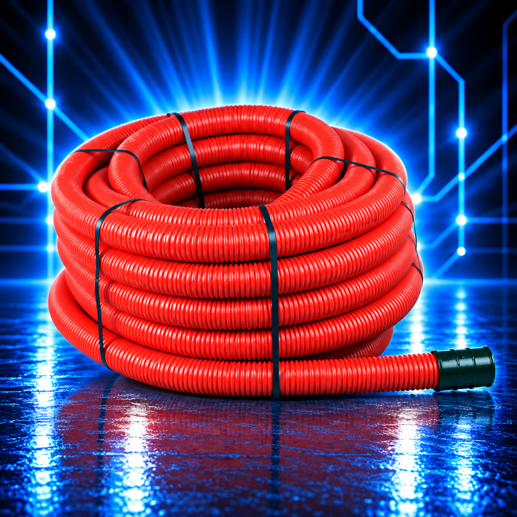 Gaine électrique double paroi rouge diamètre 90 mm référence 10023