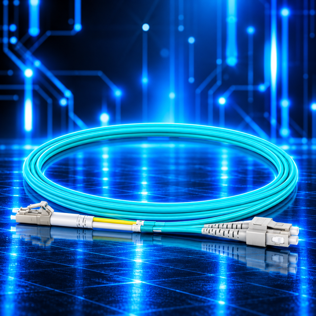 Jarretière fibre optique multimode OM4 SC-LC 3 mètres 50/125 µm