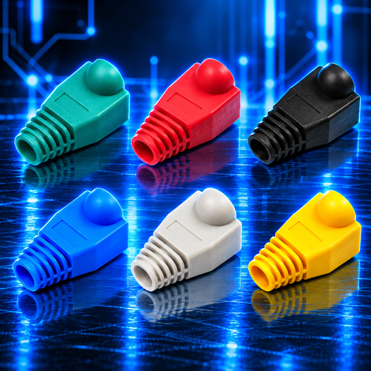 Manchons de Protection RJ45 Cat6A – Lot de 1000 Manchons de protection RJ45 pour connecteurs Cat6A – paquet de 1 000 pièces