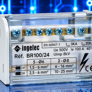 Répartiteur tétrapolaire INGELEC BR100/44 – 100 A – 4 modules – INBR100/44
