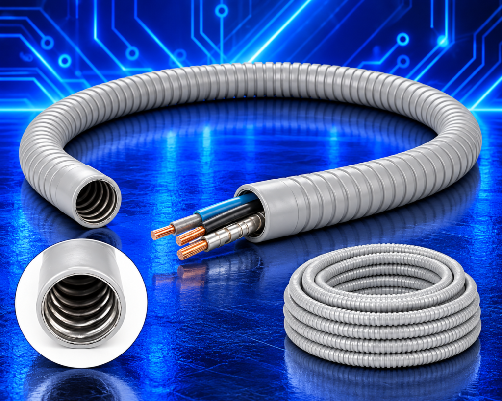 Tube flexible armé Ø13 mm référence TFAD-13 pour protection de câbles électriques