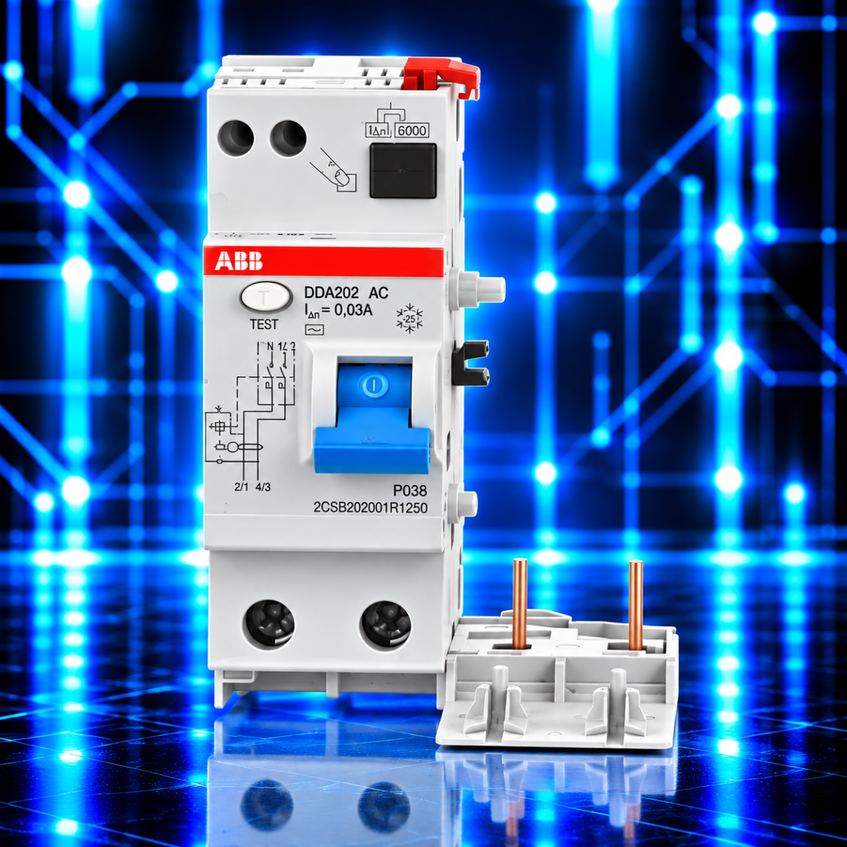 Bloc Différentiel ABB DDA202 AC – 2P – 25 A – 30 mA Bloc différentiel ABB DDA202 AC bipolaire 2P 25 A 30 mA Type AC référence 2CSB202001R1250