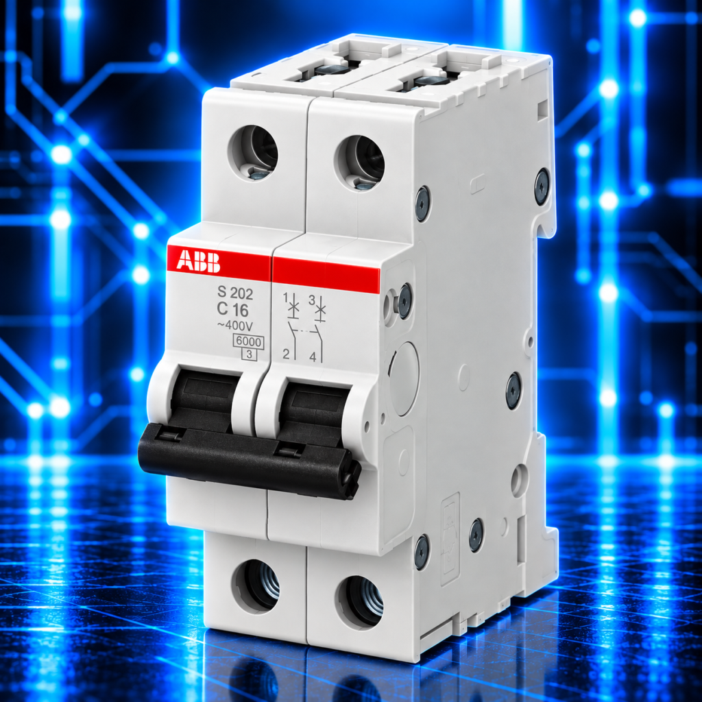Disjoncteur modulaire ABB S202-C16 bipolaire 2P 16 A courbe C 6 kA
