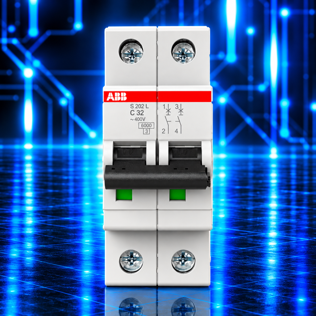 Disjoncteur modulaire ABB S202L-C32 bipolaire 2P 32 A courbe C 4,5 kA