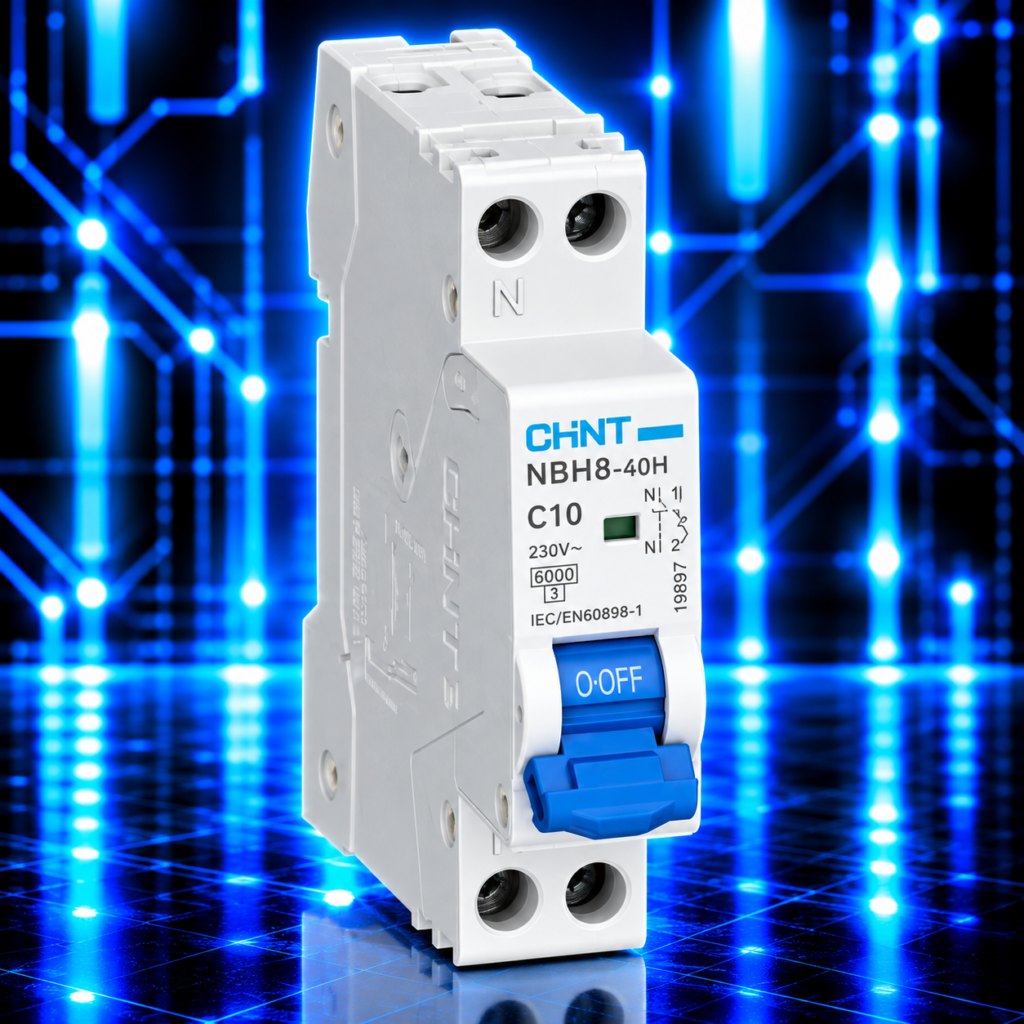 Disjoncteur modulaire CHINT 1P+N 10 A courbe C référence 372110C
