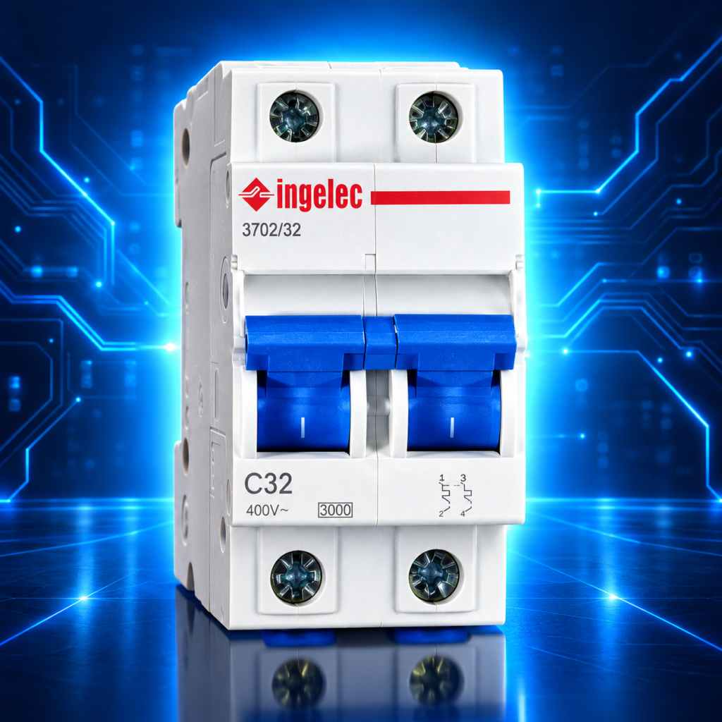 Disjoncteur modulaire INGELEC Sécuris bipolaire 2P 32 A courbe C 3 kA référence 3702/32