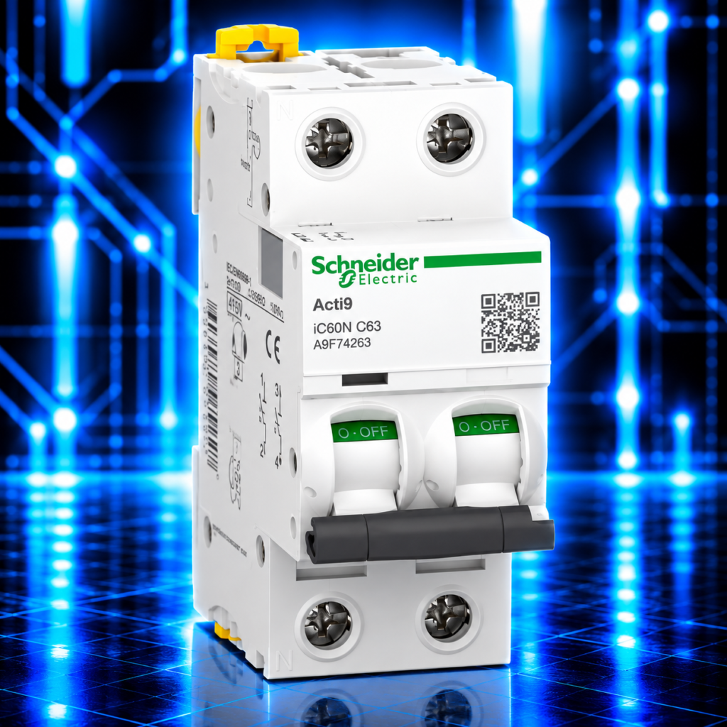 Disjoncteur modulaire Schneider Electric Acti9 iC60N bipolaire 2P 63 A courbe C 6 kA référence A9F74263