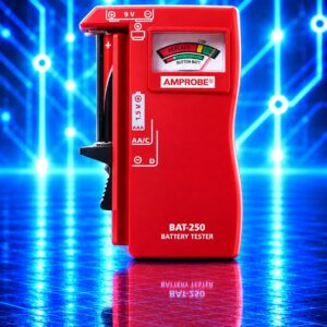 Testeur de piles BAT-250-EUR compatible AA, AAA, C, D, piles bouton et 9 V