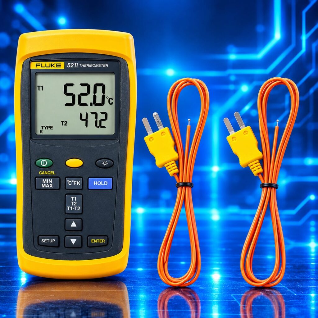 Thermomètre numérique Fluke 52-2 à double entrée pour thermocouples